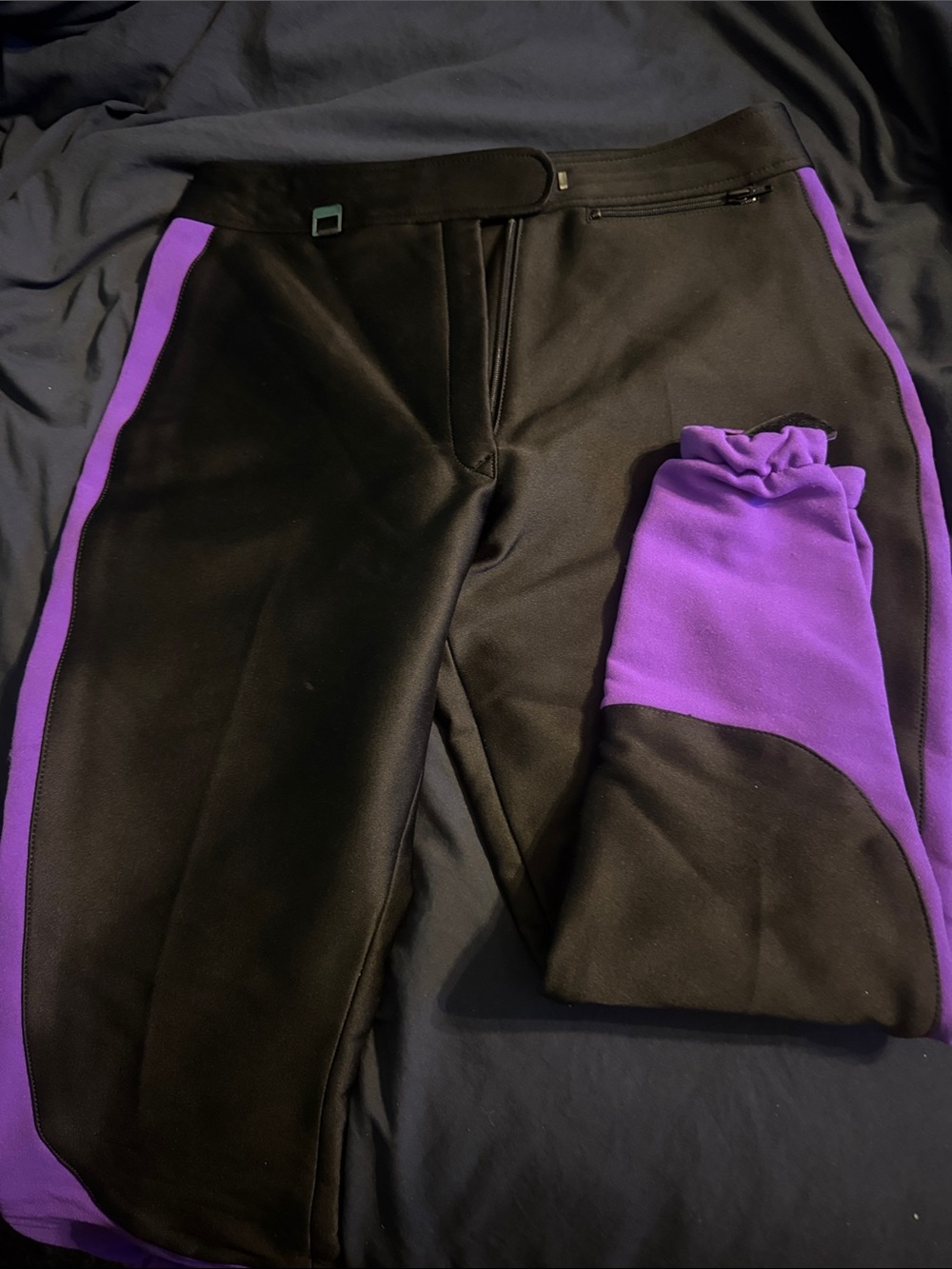 Vintage ski/snow pants with Purple Side Panels